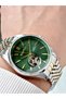Automatic Mechanism Silver-Gold-Green Color Steel Cord Steel Case Men Wristwatch 1207Mr - 3