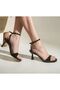Women's Black Open-Front Single Strap Evening Dress Heeled Shoes Heel Height 7 cm - 2