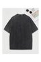 Coffee Cat Patterned Washed Vintage Unisex Oversize T-Shirt - 3