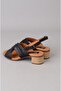 Seç 880452 genuine leather heely sandal (heel: 5cm) black - 5