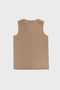 Beige V-Neck Linen Blouse with Slit Detail - 5