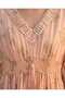Bohemian Patterned V-Neck Long Dress with Elastic Waist – Salmon - 2