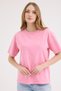 Women's Pink Washed Basic Regular Fit T-Shirt – 100% Cotton Vintage Look - 2