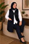 Women's Hijab Vest – Large Size Comfortable Cut Long Vest with Pockets - 7