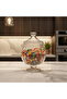 Clear Acrylic Footed Storage Canister with Tight Lid Transparent Food Storage Container 1590 ml - 2