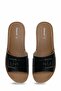 Women's Black Buckle Casual Slippers - Comfortable Light Sole - 5