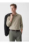 Vizyon New Season Beige Polo Collar Men's T-Shirt