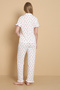 Mirano 3856 Patterned Wrinkled Shirt Collar Buttoned Short Sleeve Women's Pajama Set - 5