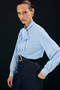 Tie Collar Plain Shirt - Blue - 6