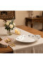 White Ceramic Leaf Shaped Plate with Blue Floral Design for Decorative Serving33 × 20 cm - 2