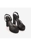 Women's Black Mesh 13.5cm Platform Heeled Evening & Evening Dress Shoes Y324 - 3