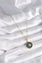316L Steel Gold Color Blue Beads Sun Processing Locket Model Women's Necklace - 2