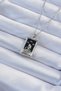 316L Steel Chain Silver Color Zircon Stone with Black Enamel Girl Figure Tarot Necklace