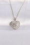 316L Steel Chain Silver Color Zircon Stone Heart Necklace