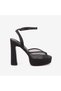 Women's Black Mesh 13.5cm Platform Heeled Evening & Evening Dress Shoes Y324