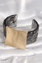 Black Marble Pattern Acrylic Plastic Gold Square Plate Model Vintage Women's Bracelet - 2