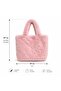 Pink Plush Shoulder Bag for Women – Soft Texture, Large Internal Volume, Lightweight, Daily Use, One Size Tote Bag - 2
