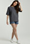 Women's Oversize Combed Cotton Fabric Crew Neck Comfortable Fit T-Shirt - 3