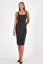 Back Slit Zippered Thick Straps Jeans Dress Denim Dress - 2