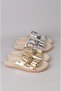 Seç 7543 Genuine Leather Women's Slippers (Heel Height: 2 cm) Gold - 6