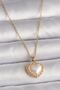 316L Steel Gold Color Chain 3D Pearl Heart Model Women's Necklace