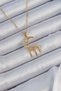316L Steel Chain Gold Color Embroidered Zircon Stone Moon Necklace
