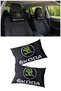 Skoda Car Compatible Digital Printed Black Travel Neck Pillow - Stylish Design