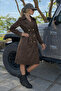 Women's Daily Premium Comfort Basic Long Brown Trench Coat - 5