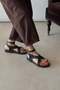 Liora Black Genuine Leather Sandals - 2