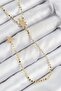 Brass Zircon Stone Crushed Chain Pole Star Model Gold Color Y Necklace