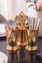 Gold Plated Stainless Luxury Buckle Detailed Spoon Holder 3 Compartment Kitchen Serving Tray Dowry Organizer Zenith - 2
