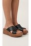 Snai Women's Genuine Leather Stitched Detailed Wedge Heeled Slippers B4562 - 4