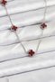 316L Steel Chain Silver Color Burgundy Baby Boy Clover Women's Necklace