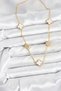 316L Steel Chain Gold Color White and Zircon Stone Clover Women's Necklace - 2