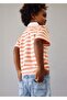 Boy's Striped Polo Neck T-Shirt Orange 3110 - 2
