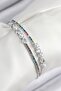 Brass Zircon Stone Pearl Model Silver Color Women's Bracelet