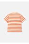 Boy's Striped Polo Neck T-Shirt Orange 3110 - 5