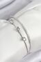 Brass Zircon Stone Heart Model Silver Color Women's Bracelet