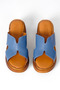 Snai Women's Genuine Leather Stitched Detailed Wedge Heeled Slippers B4562 - 2