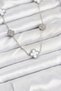 316L Steel Chain Silver Color White and Zircon Stone Clover Women Necklace