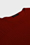 Burgundy Ribbed Striped Bat Sleeve Blouse - 7