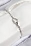 Brass Zircon Stone Infinity Heart Model Silver Color Women's Bracelet