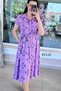 Polo Collar Waist-Tied Viscose Dress 6Y115