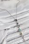 Brass Colored Zircon Stone Model Silver Color 7 Element Women's Y Necklace - 3