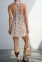 Women's Polka Dot Halter Neck Lined Short Dress - 7