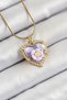 316l steel chain purple artistic portrait pearl detailed daisy figured heart model gold color women necklace