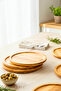 6-Piece Bamboo Luxury Round Serving Plate, 20 X 20 Cm, Presentation Tray - 3