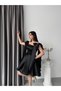 Black Bow Straps Short Organza Homecoming Dress - 4