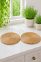 2-Piece American Supla Luxury Handmade Thick Knitted Bamboo Quality Straw Placemat Supla - 3