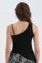 Women's Collar-Stitching Trok Detailed Sleeveless Design Athlete Crop Top - 2